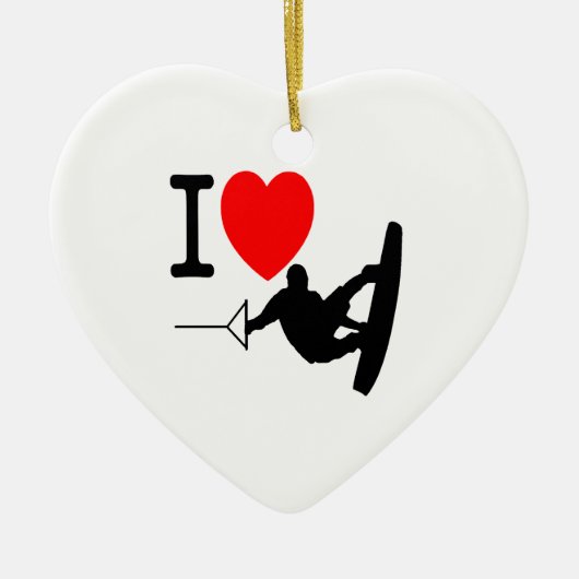 I LIEBE WAKEBOARDING KERAMIKORNAMENT (Vorne)