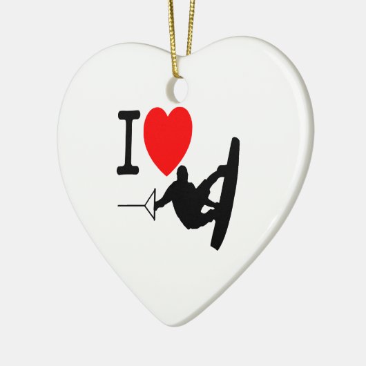 I LIEBE WAKEBOARDING KERAMIKORNAMENT (Links)