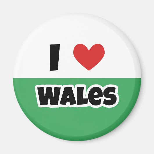 I Liebe Wales Magnet (Vorne)