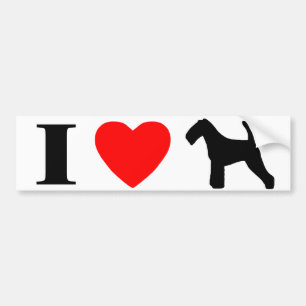 I Liebe-Waliser-Terrier-Autoaufkleber Autoaufkleber