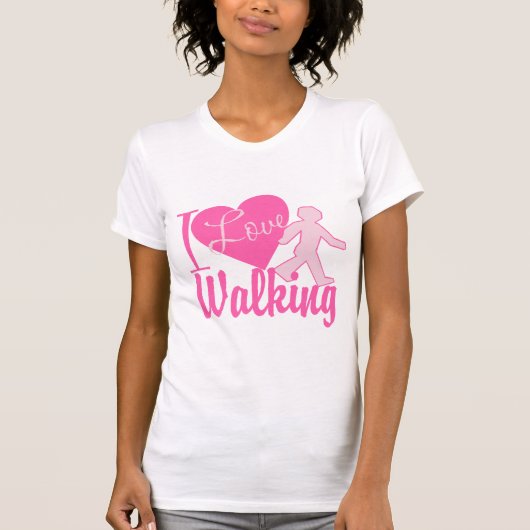 I Liebe Walking T-Shirt (Vorderseite)