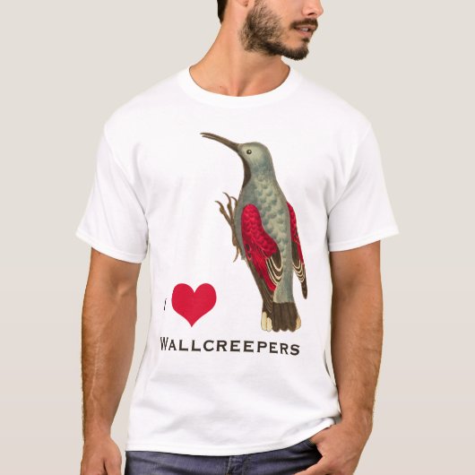 I Liebe Wallcreepers für Vogelbeobachter oder T-Shirt (Vorderseite)