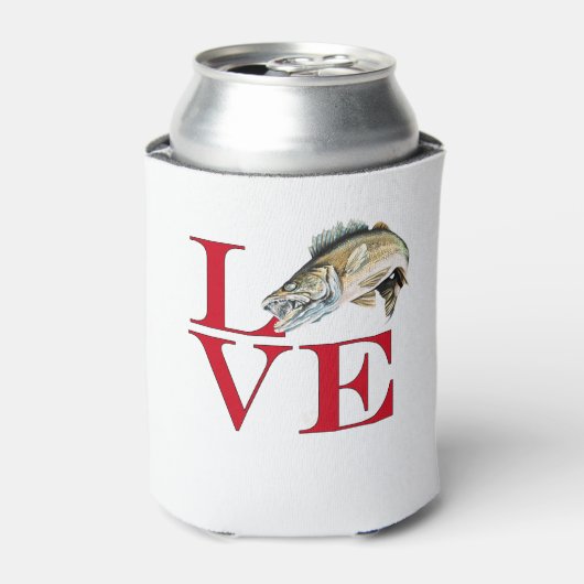 I Liebe Walleye Dosenkühler (Kanne Vorderseite)