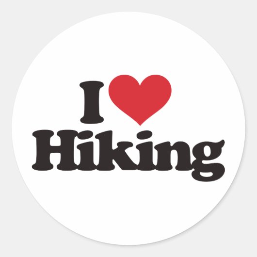 I Liebe Wandern Runder Aufkleber (Vorderseite)