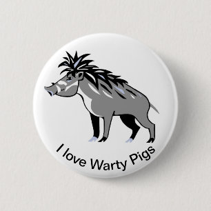 I Liebe Warme SCHWEINE- Tierliebhaber - Wildtiere  Button