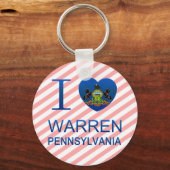 I Liebe Warren, PA Schlüsselanhänger (Vorderseite)