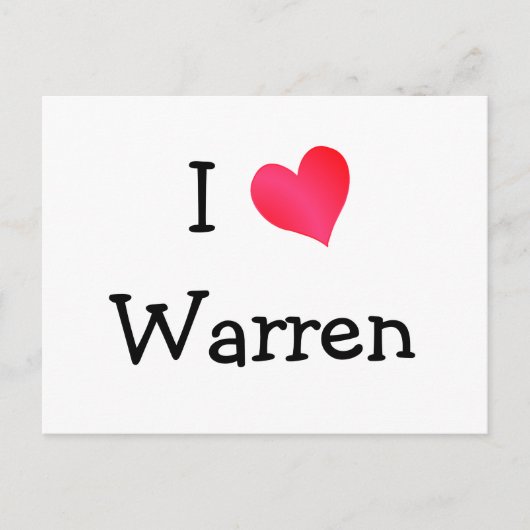 I Liebe Warren Postkarte (Vorderseite)