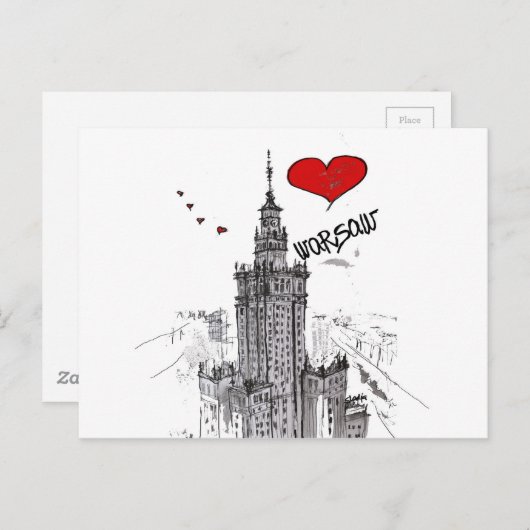I Liebe Warsaw Postkarte (Vorne/Hinten)