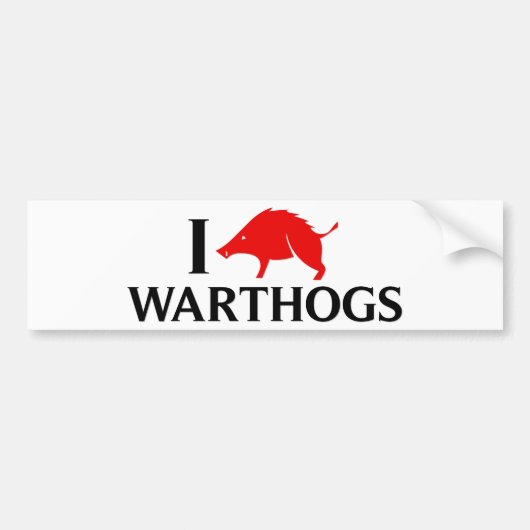 I Liebe Warthogs Autoaufkleber (Vorne)