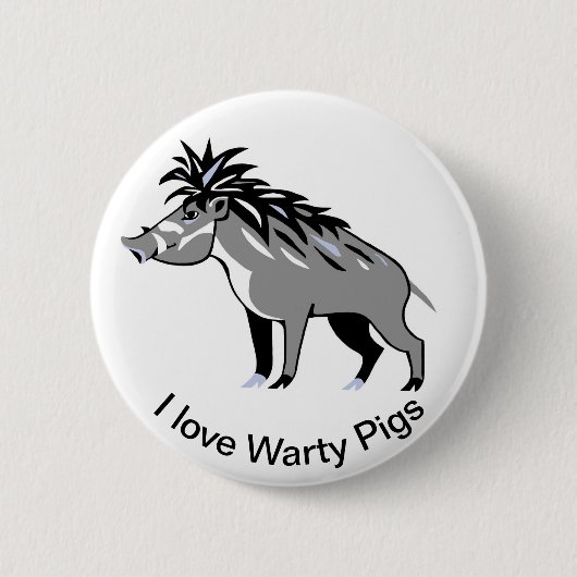 I Liebe Warty PIGS - Warthos - Wildtiere - Button (Vorderseite)