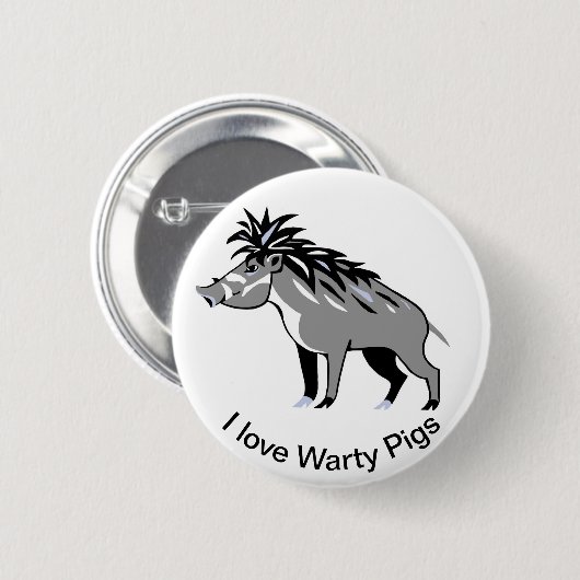 I Liebe Warty PIGS - Warthos - Wildtiere - Button (Vorne & Hinten)