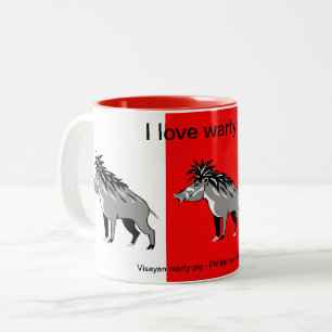 I Liebe Warty PIGS - Warthos - Wildtiere - Zweifarbige Tasse