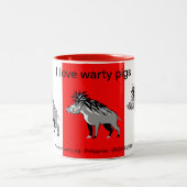 I Liebe Warty PIGS - Warthos - Wildtiere - Zweifarbige Tasse (Mittel)