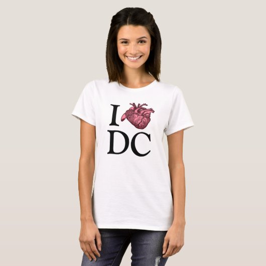 I Liebe Wash, DC mit anatomisch korrektem Herzen T-Shirt (Vorne ganz)