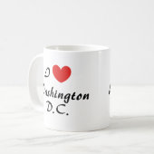 I Liebe Washington, D.C. Herz Typografie Kaffeezub Kaffeetasse (Vorderseite Links)