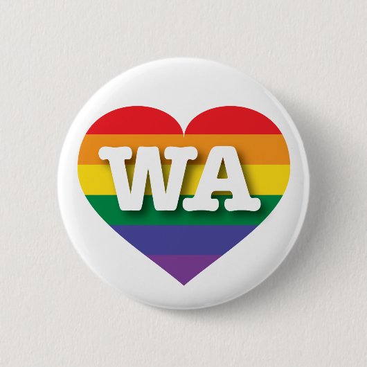I Liebe Washington Gay Pride Rainbow Heart Button (Vorderseite)