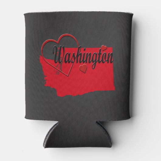 I Liebe Washington Hearts Map Dosenkühler (Vorderseite)