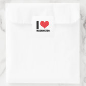 I Liebe Washington Quadratischer Aufkleber (Tasche)