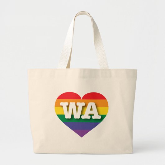 I Liebe Washington Staat Rainbow Heart Jumbo Stoffbeutel (Vorne)