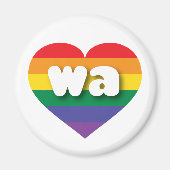 I Liebe Washington Staat Rainbow Heart Magnet (Vorne)