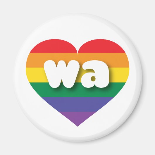I Liebe Washington Staat Rainbow Heart Magnet (Vorne)