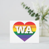 I Liebe Washington Staat Rainbow Heart Postkarte (Stehend Vorderseite)
