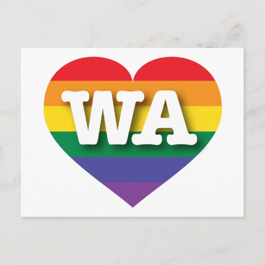I Liebe Washington Staat Rainbow Heart Postkarte (Vorderseite)