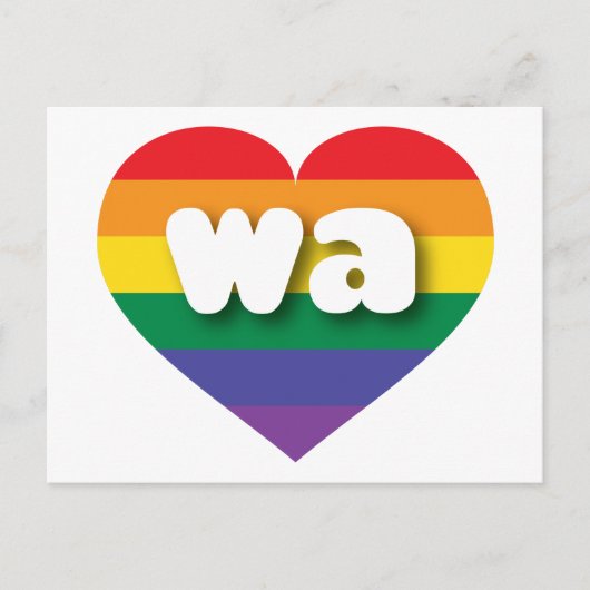 I Liebe Washington Staat Rainbow Heart Postkarte (Vorderseite)