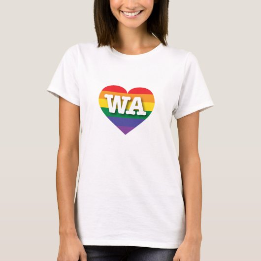 I Liebe Washington Staat Rainbow Heart T-Shirt (Vorderseite)