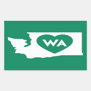 I Liebe Washington Staat Rectangle Stickers