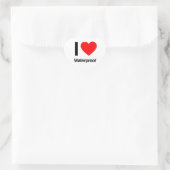 i Liebe wasserdicht Herz-Aufkleber (Tasche)