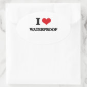 I Liebe wasserdicht Ovaler Aufkleber (Tasche)