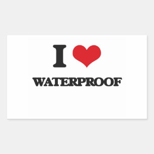 I Liebe wasserdicht Rechteckiger Aufkleber