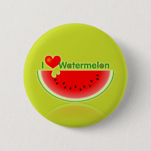 I Liebe-Wassermelone-Knopf Button