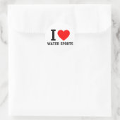 I Liebe Wassersport Runder Aufkleber (Tasche)