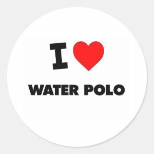 I Liebe Water Polo Runder Aufkleber