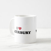 I Liebe Waterbury Connecticut Kaffeetasse (Vorderseite Links)