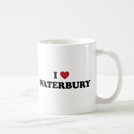 I Liebe Waterbury Connecticut Kaffeetasse (Rechts)