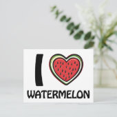I Liebe Watermelon Postkarte (Stehend Vorderseite)