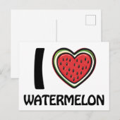 I Liebe Watermelon Postkarte (Vorne/Hinten)