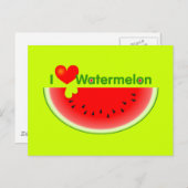 I Liebe Watermelon Postkarte (Vorne/Hinten)