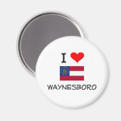 I Liebe WAYNESBORO Georgia Magnet (Vorderseite/Rückseite)
