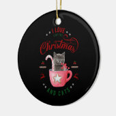 i Liebe Weihnachten und Katzen Freudene Grüße Keramik Ornament (Links)