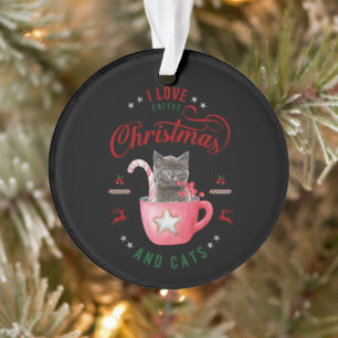 i Liebe Weihnachten und Katzen Freudene Grüße Ornament