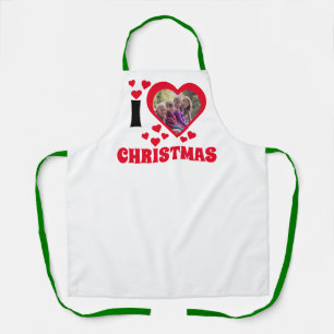 I Liebe Weihnachts-Fotovorlage Schürze