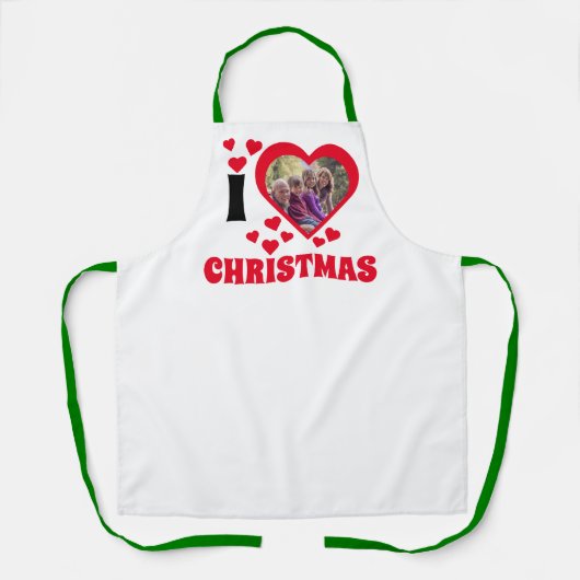 I Liebe Weihnachts-Fotovorlage Schürze (Vorderseite)