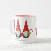 I Liebe WeihnachtsNomaden personalisieren mit Name Zweifarbige Tasse (Vorderseite Links)