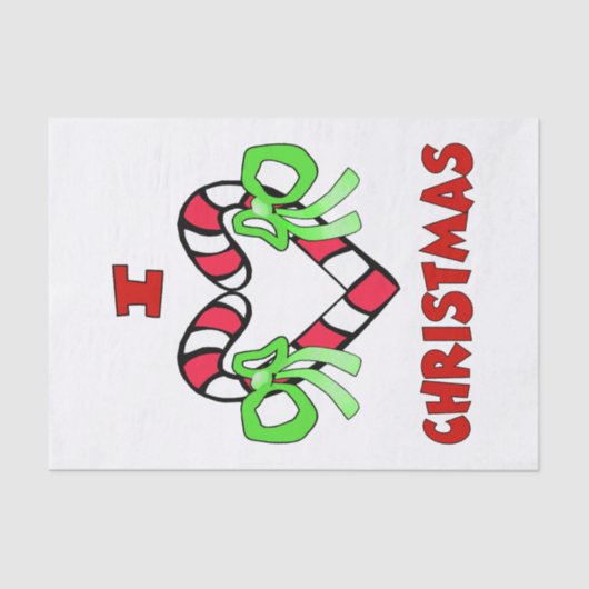 I Liebe Weihnachtszettel Seidenpapier (Vorderseite)