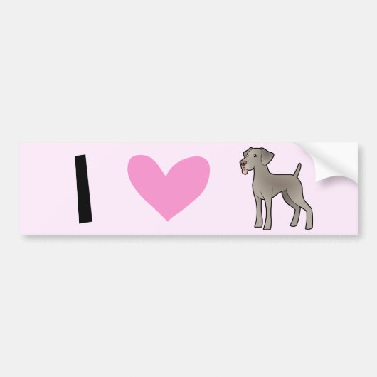 I Liebe Weimaraners Autoaufkleber (Vorne)