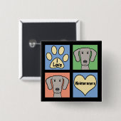 I Liebe Weimaraners Button (Vorne & Hinten)